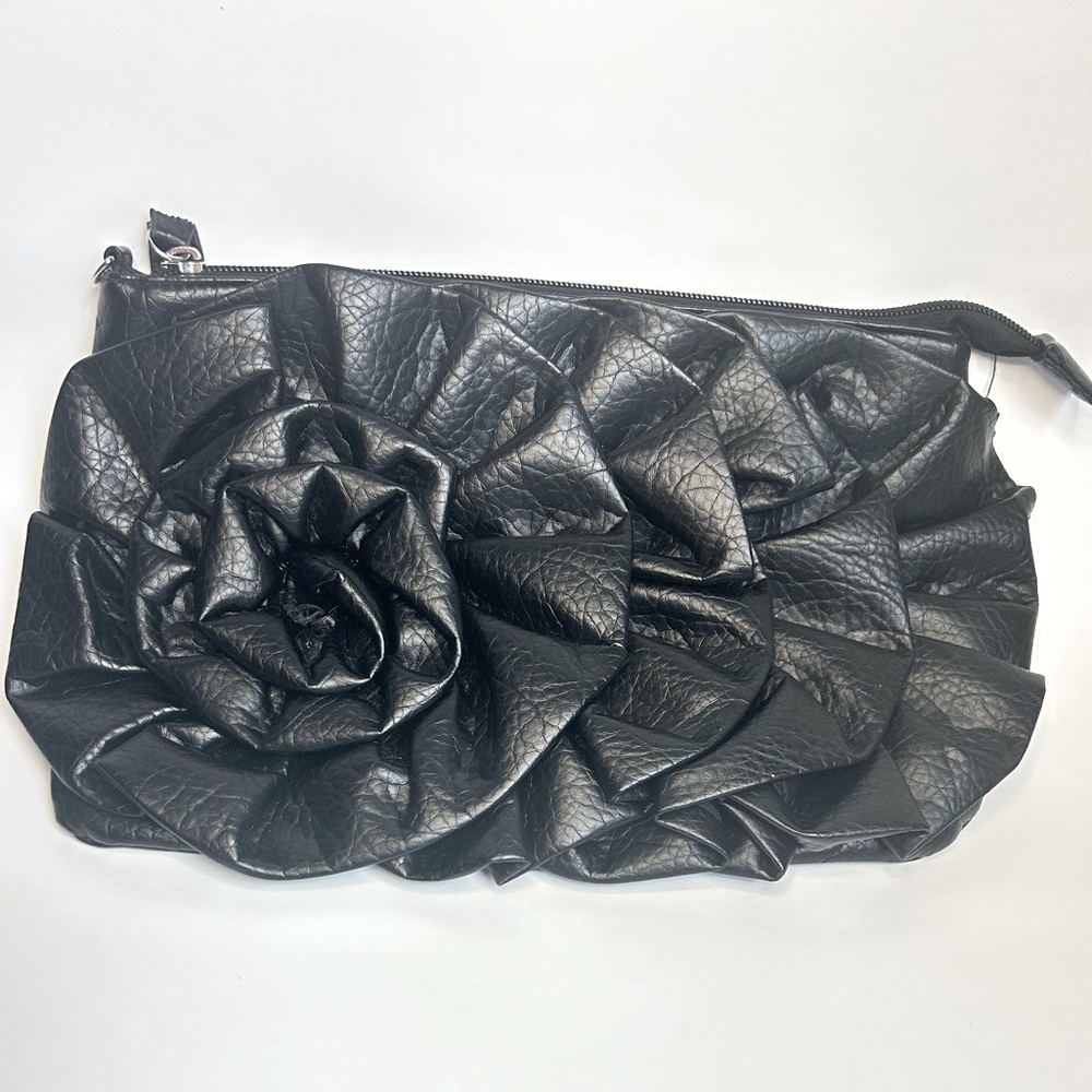 Vintage Black Floral Handbag Clutch